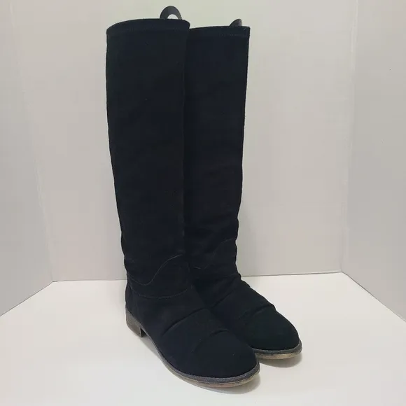 Boutique 9 Knee High Black Suede Boots Size‎ 9.5