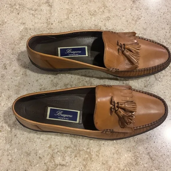 Bragano Stunning Brown Casual Tassel Loafers Size 11