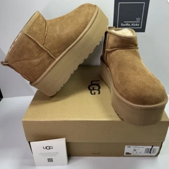 Brand New in Box Ugg Classic Ultra Mini Boots Driftwood