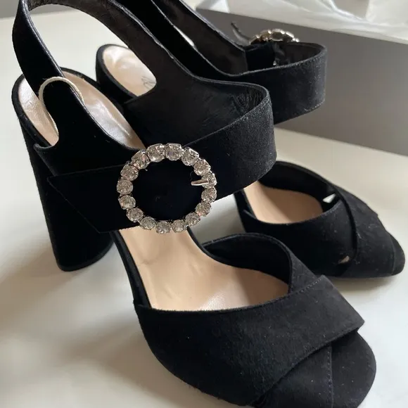 Brand NEW Made in Italy suede high-heeled sandals