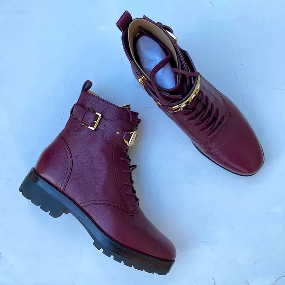 Brand New Michael Kors Kincaid Lace Up Leather Boots