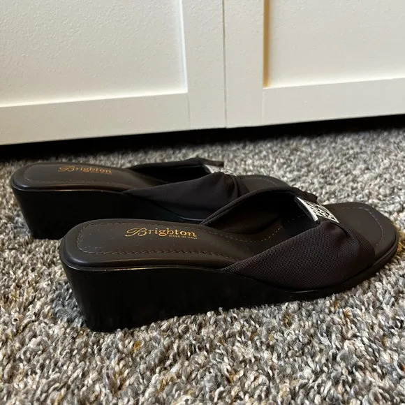 Brighton Isabel Brown Wedge Heels Women’s‎ Sandals Size 7.5