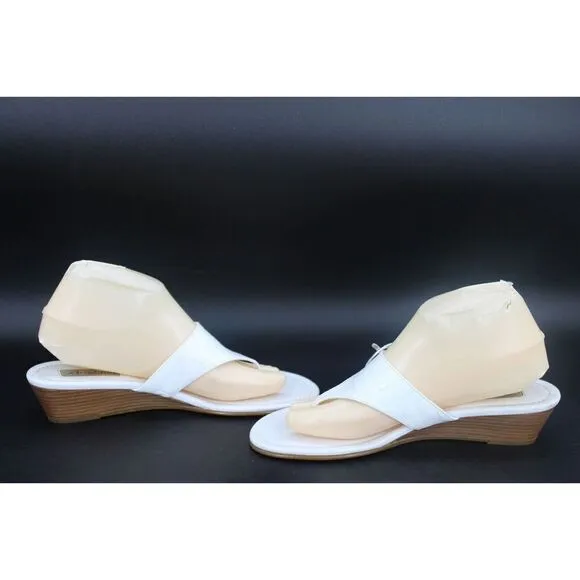 Brighton Women Lark Patent Croc Leather white Slide Sz. 9.5M