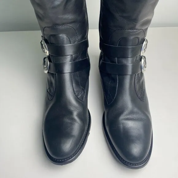 Brighton Womens Hunter Boots Italian Leather Size 8.5
