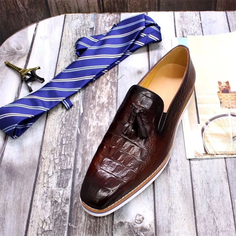 British style business men's loafers casual dress leather shoes