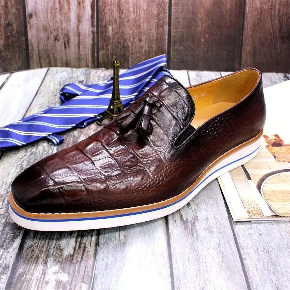 British style business men's loafers casual dress leather shoes