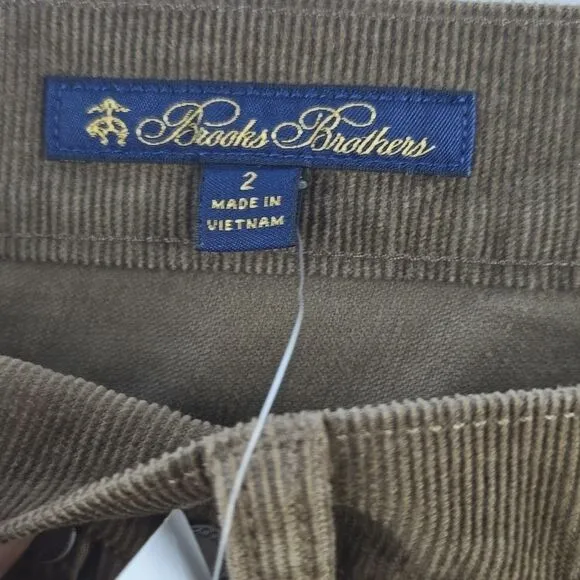 Brooks Brothers -  NWT Women's Brown Corduroy Skinny Pants Size 2