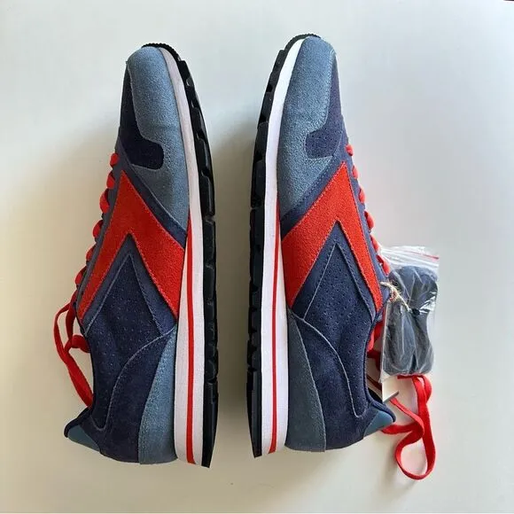 Brooks NWT Red and Blue Chariot Retro Suede Lace Up Sneakers