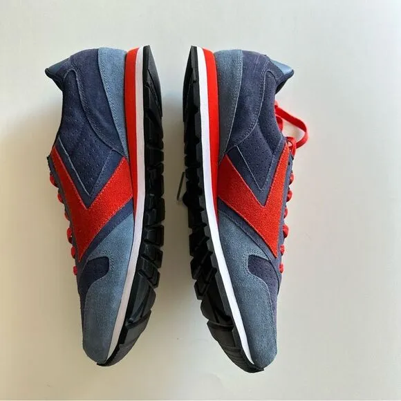 Brooks NWT Red and Blue Chariot Retro Suede Lace Up Sneakers