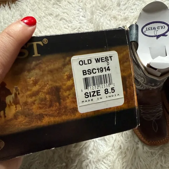 Brown and Blue Western Cowboy Boots