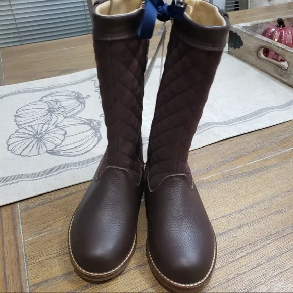 Brown Leather and Suede Riding Boots
