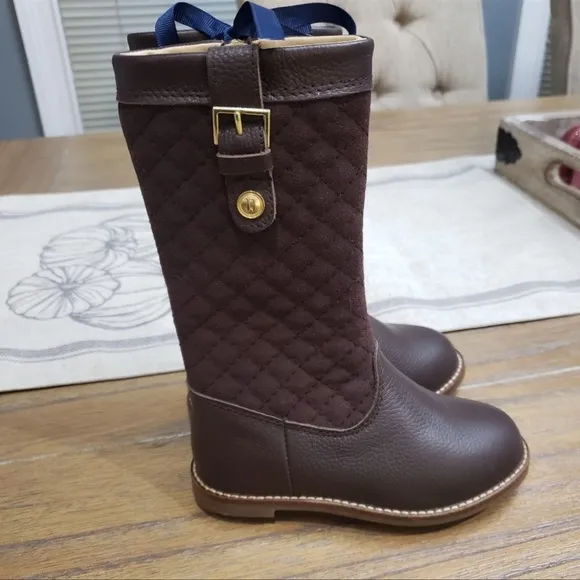 Brown Leather and Suede Riding Boots