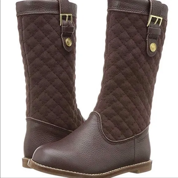 Brown Leather and Suede Riding Boots