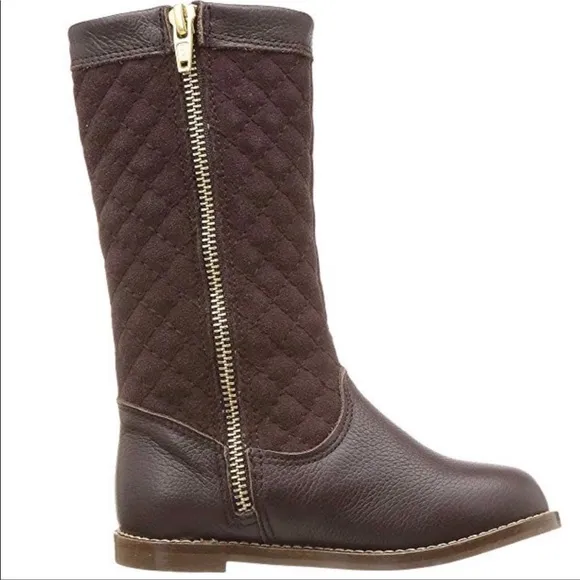 Brown Leather and Suede Riding Boots
