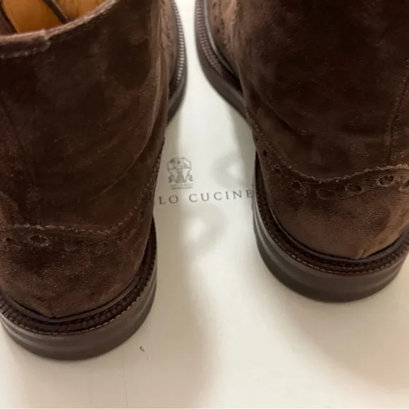Brunello Cucinelli brogue suede boots 41