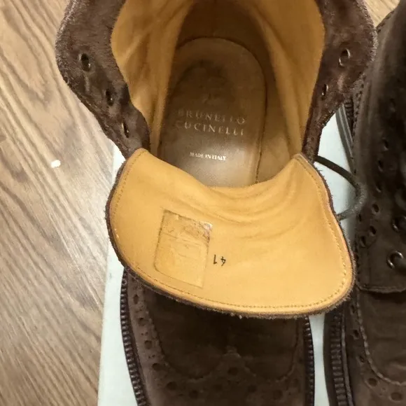 Brunello Cucinelli brogue suede boots 41