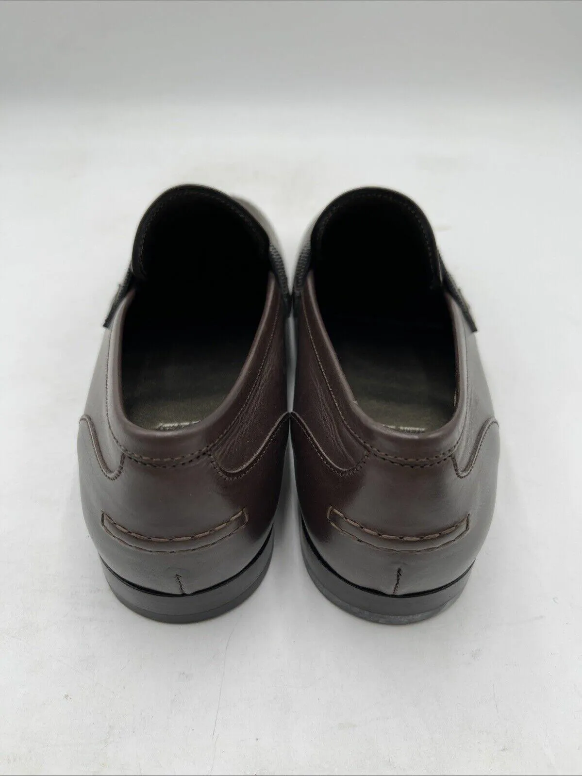 Brunello Cucinelli Leather Loafers Brown Size 39 - Very Good