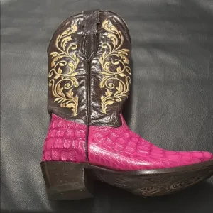 Buitre Pink Handmade Leather Cowgirl Boots