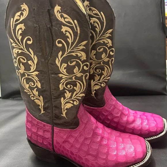 Buitre Pink Handmade Leather Cowgirl Boots