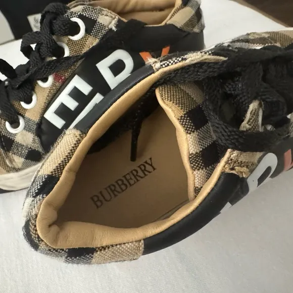 Burberry Black and Orange Sneakers with Distinctive Design