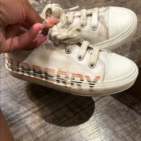 Burberry Kids White Sneakers