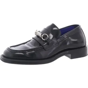Burberry Mens Black Cushioned Footbed Leather Loafers Used