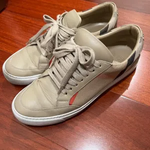 Burberry Tan and Red Sneakers with Suede Finish 🔥weekend lowest price 🔥