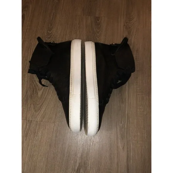Buscemi 100MM Black/White Golden Padlock Sneakers Size Uk 45/US 12