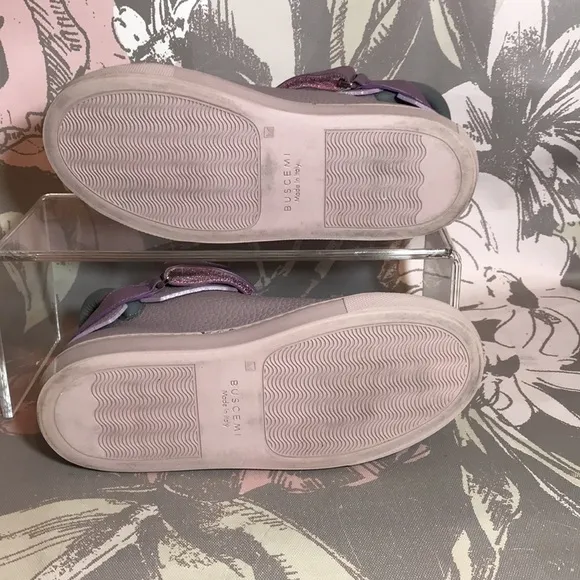 Buscemi Brand Lilac Leather Upper/Insoles High Top Fashion Sneakers Sz 32 EU o…