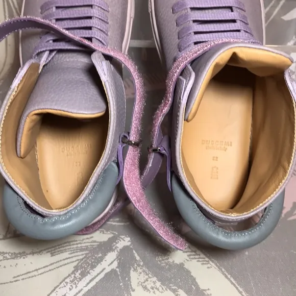 Buscemi Brand Lilac Leather Upper/Insoles High Top Fashion Sneakers Sz 32 EU o…