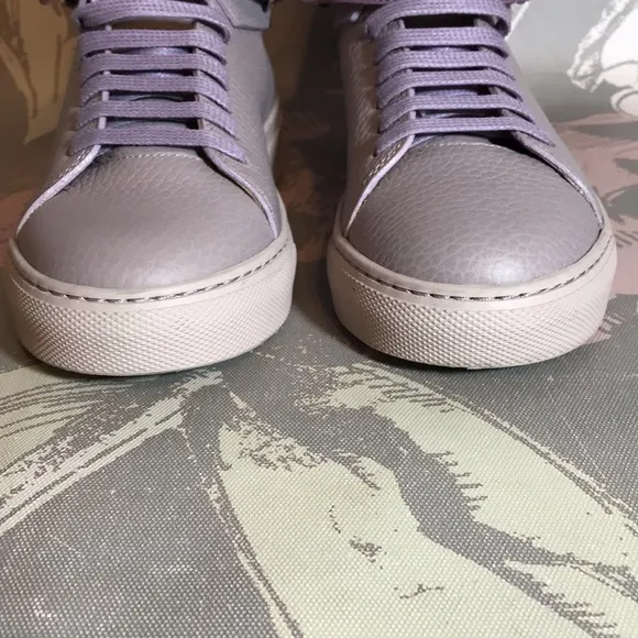 Buscemi Brand Lilac Leather Upper/Insoles High Top Fashion Sneakers Sz 32 EU o…