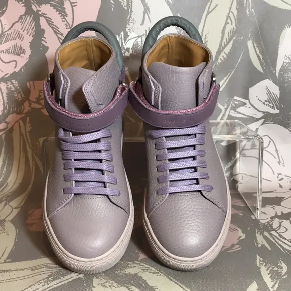 Buscemi Brand Lilac Leather Upper/Insoles High Top Fashion Sneakers Sz 32 EU o…