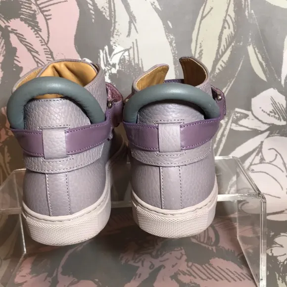 Buscemi Brand Lilac Leather Upper/Insoles High Top Fashion Sneakers Sz 32 EU o…