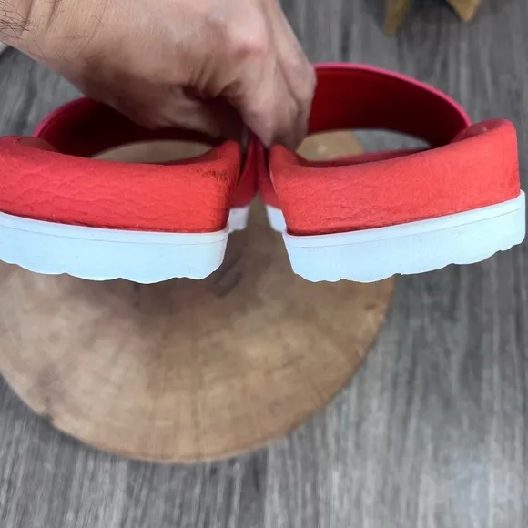 *Buscemi | Red Classic Leather Slide Sandals Made in Italy Size 37/7