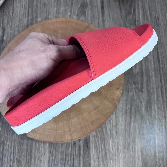 *Buscemi | Red Classic Leather Slide Sandals Made in Italy Size 37/7