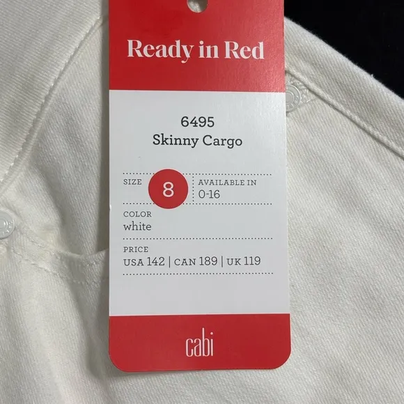 Cabi 6495 Skinny Cargo Spring 2024 Size 8 NWT