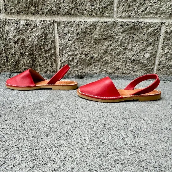 CALAXINI Classic Avarca Womens Shoes 36 6 Red Sandals Slingback Slides Spain