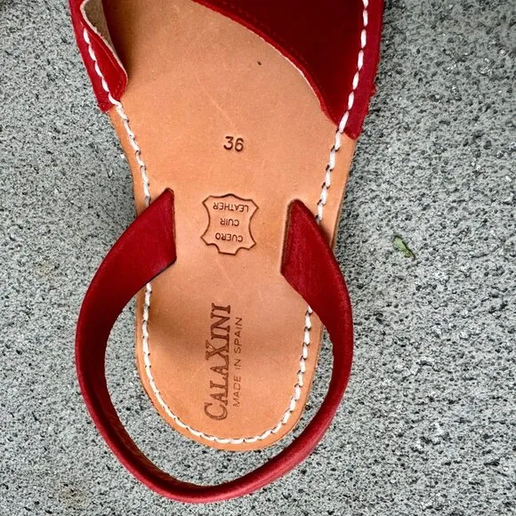 CALAXINI Classic Avarca Womens Shoes 36 6 Red Sandals Slingback Slides Spain