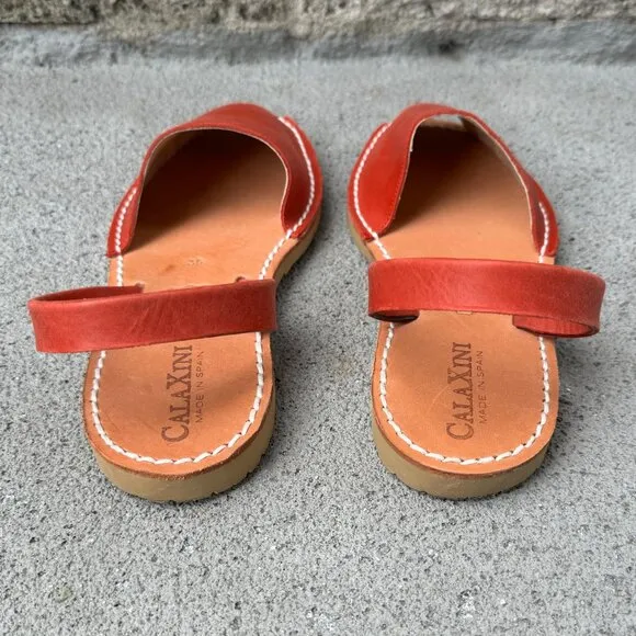 CALAXINI Classic Avarca Womens Shoes 36 6 Red Sandals Slingback Slides Spain