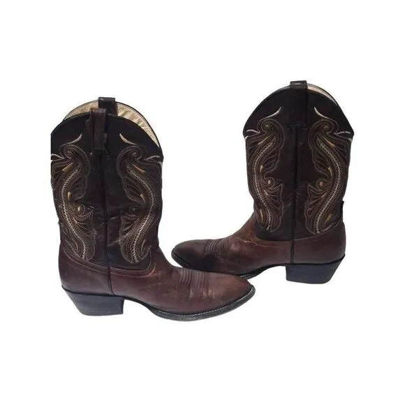 Calexico Tu Estilo Vaquero Brown Leather Mens Cowboy Boots Size 10?