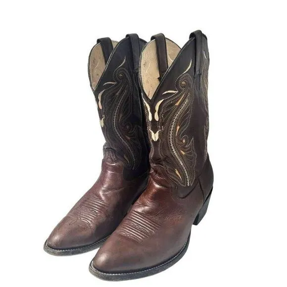 Calexico Tu Estilo Vaquero Brown Leather Mens Cowboy Boots Size 10?