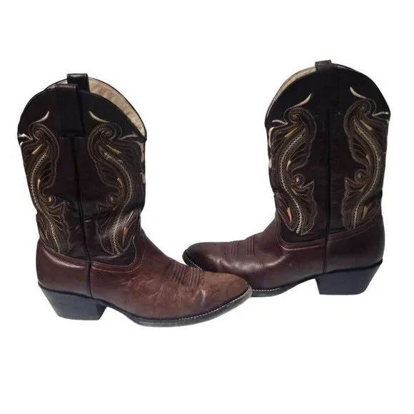 Calexico Tu Estilo Vaquero Brown Leather Mens Cowboy Boots Size 10?