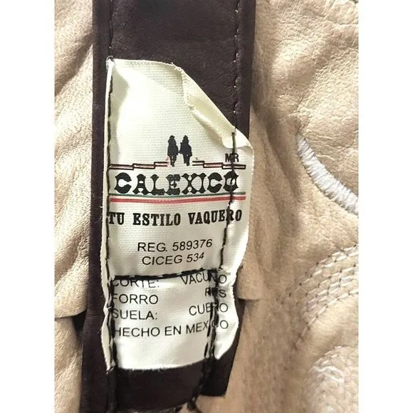 Calexico Tu Estilo Vaquero Brown Leather Mens Cowboy Boots Size 10?
