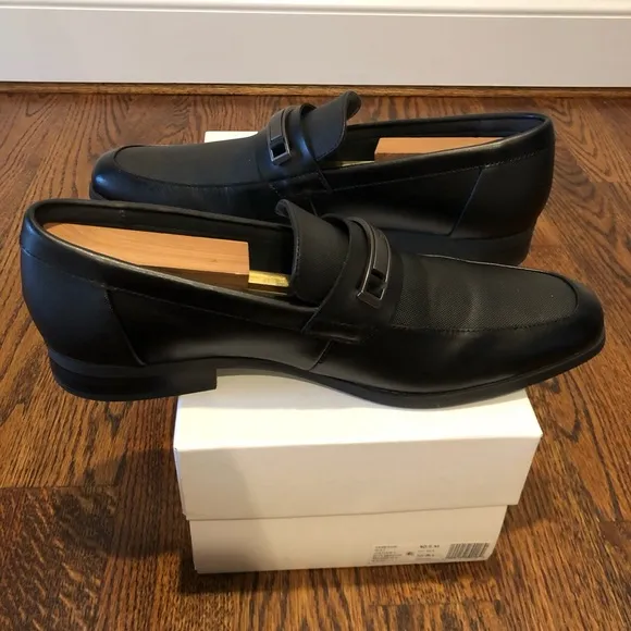 Calvin Klein Black Leather Loafers