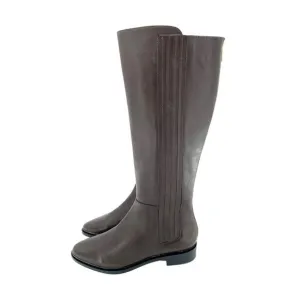 Calvin Klein Boots Finley Brown Leather Knee High Coffee Bean SZ 6.5 New