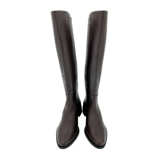 Calvin Klein Boots Finley Brown Leather Knee High Coffee Bean SZ 6.5 New
