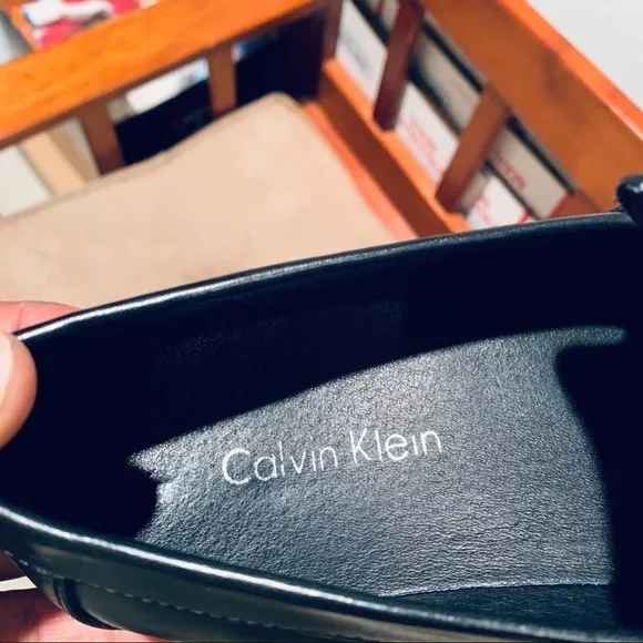 Calvin Klein Leather Buckle Black Loafers