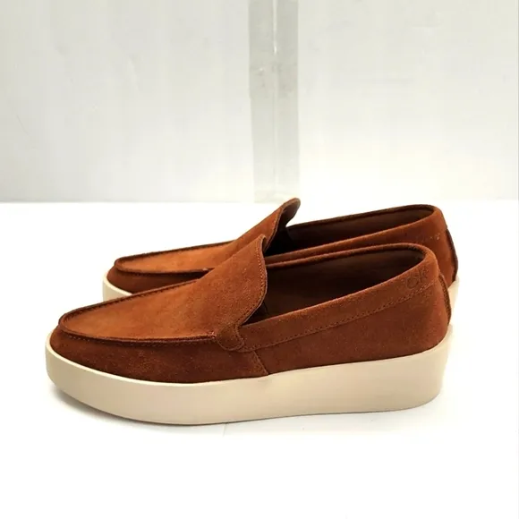 Calvin Klein Men's Carch Brown Suede Loafers Size 7