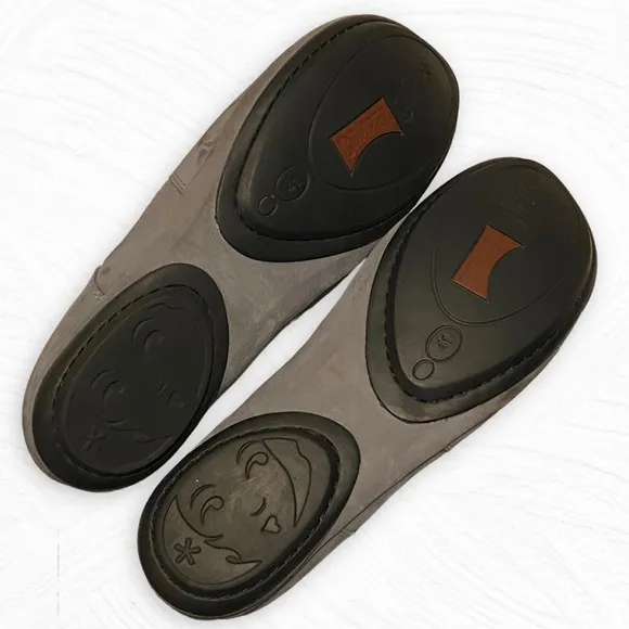 Camper Girl Grey Leather Slip On Shoes Flats 41 EU Gray 11US