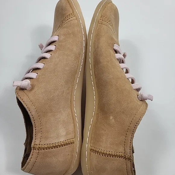 Camper Womens Casual Peu Cami Lace-Up Flat Fashion Sneakers Size 36 Tan